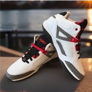 FUBU White, Red & Black Low-Top Sneakers